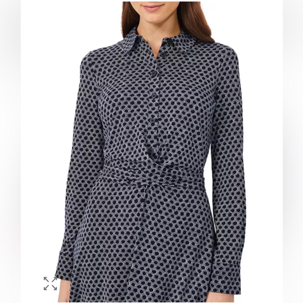 Hobbs London Aretha Rope Print Midi Shirt Dress NWOT - Picture 3 of 9